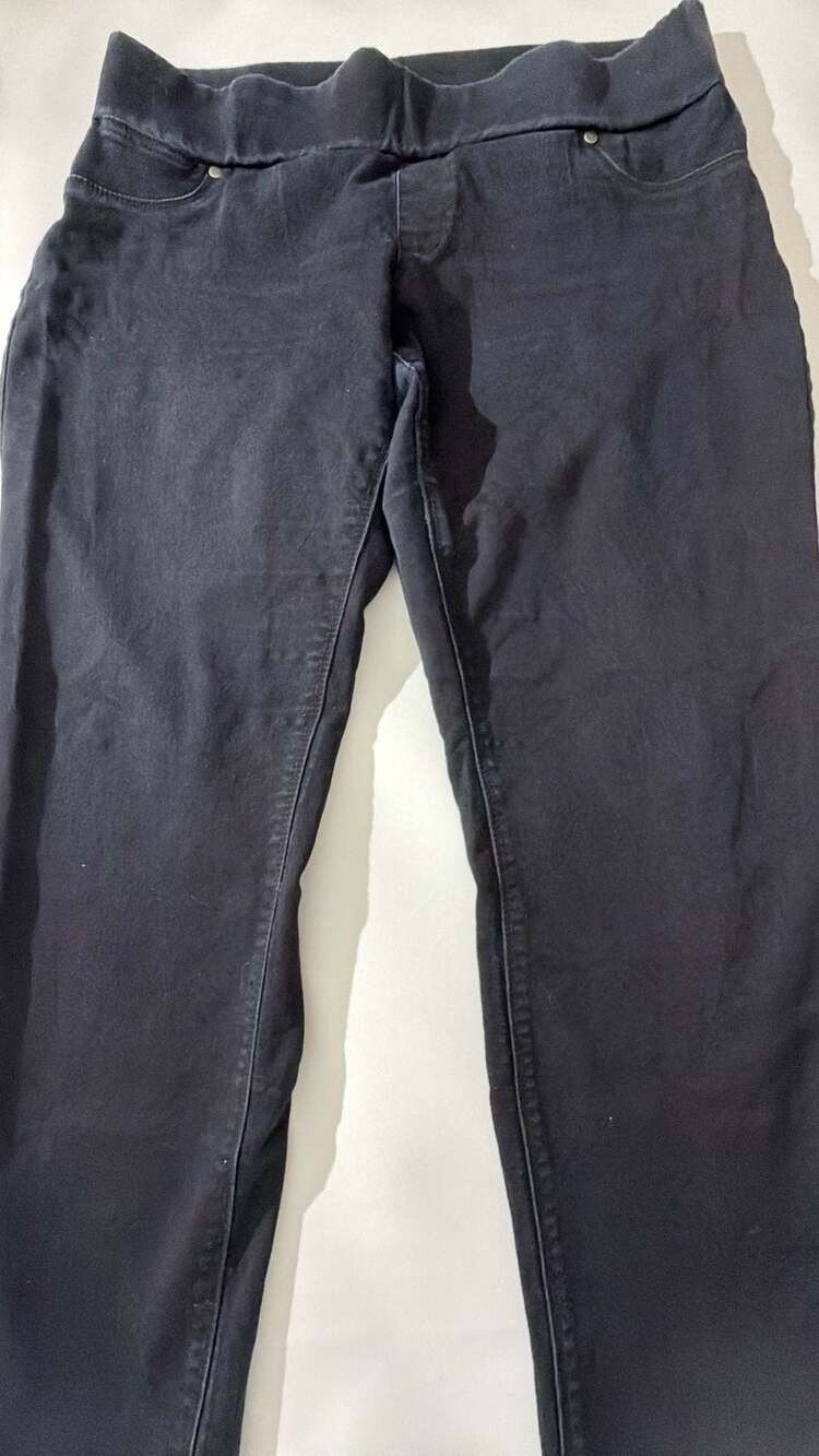 Black Low Rise Straight Leg Jeans Ankle Zipper Slit Y2K Skinny Denim